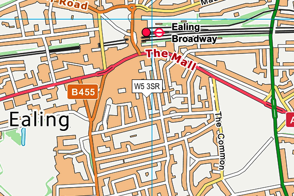 W5 3SR map - OS VectorMap District (Ordnance Survey)