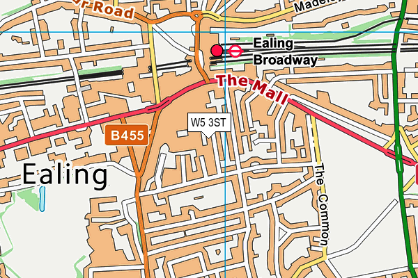 W5 3ST map - OS VectorMap District (Ordnance Survey)