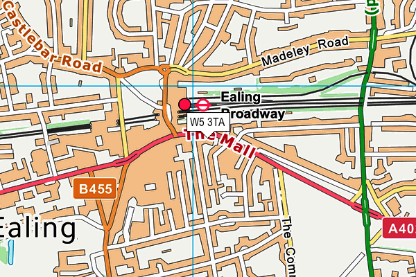 W5 3TA map - OS VectorMap District (Ordnance Survey)