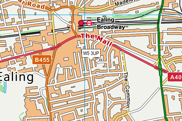 W5 3UP map - OS VectorMap District (Ordnance Survey)