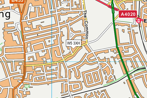 W5 3XH map - OS VectorMap District (Ordnance Survey)