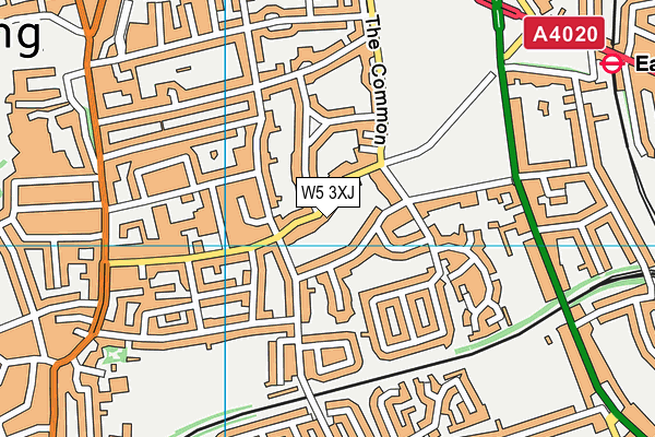 W5 3XJ map - OS VectorMap District (Ordnance Survey)