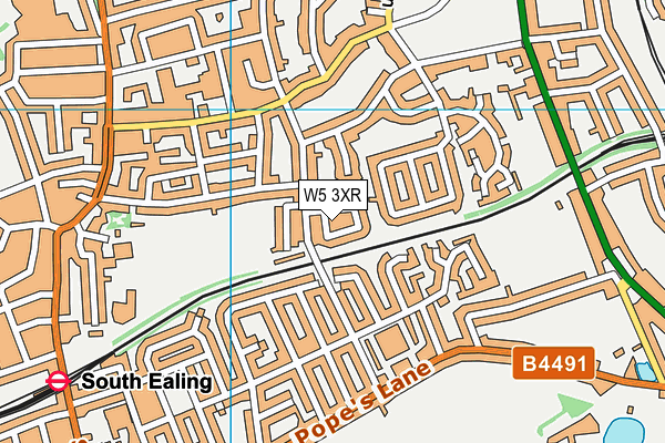 W5 3XR map - OS VectorMap District (Ordnance Survey)