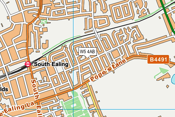 W5 4AB map - OS VectorMap District (Ordnance Survey)