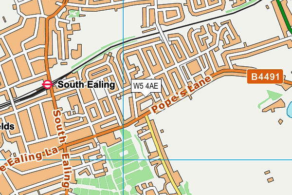 W5 4AE map - OS VectorMap District (Ordnance Survey)