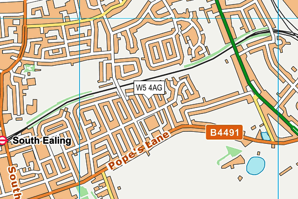 W5 4AG map - OS VectorMap District (Ordnance Survey)
