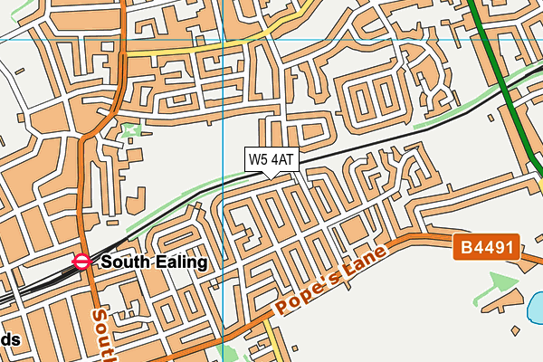 W5 4AT map - OS VectorMap District (Ordnance Survey)