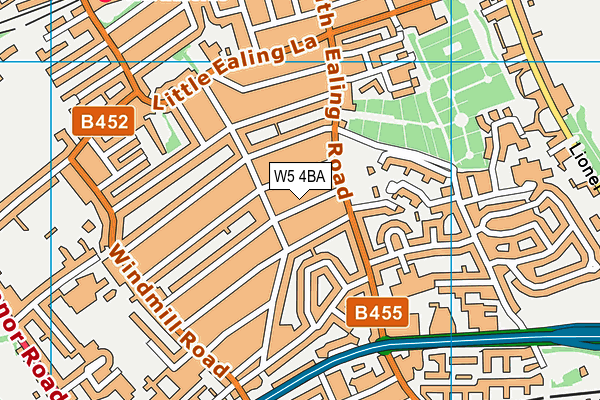 W5 4BA map - OS VectorMap District (Ordnance Survey)