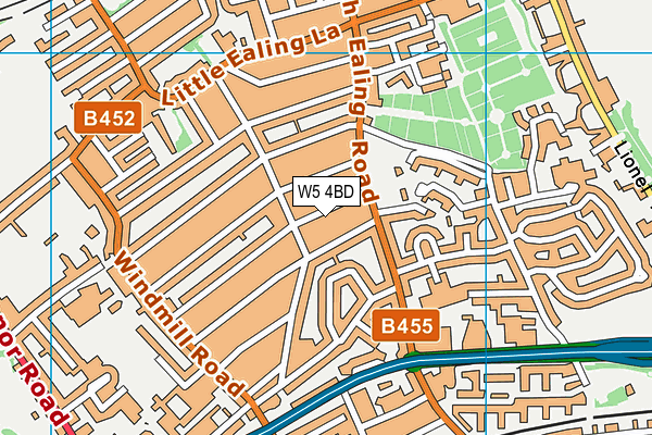 W5 4BD map - OS VectorMap District (Ordnance Survey)