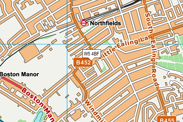 W5 4BF map - OS VectorMap District (Ordnance Survey)