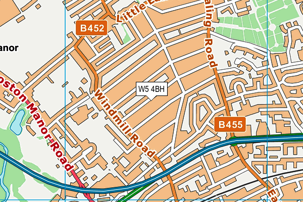 W5 4BH map - OS VectorMap District (Ordnance Survey)