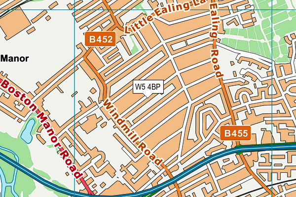 W5 4BP map - OS VectorMap District (Ordnance Survey)