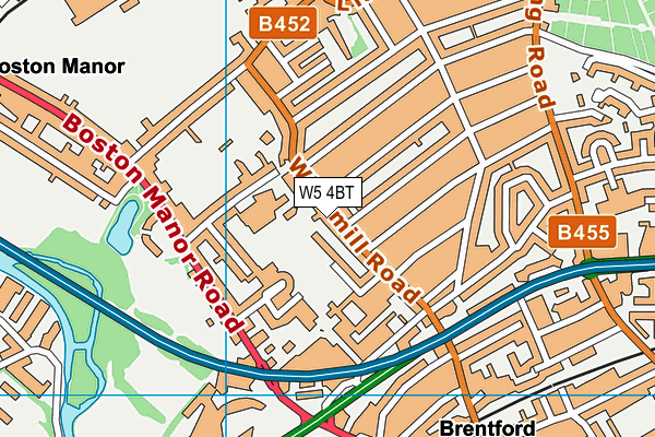 W5 4BT map - OS VectorMap District (Ordnance Survey)