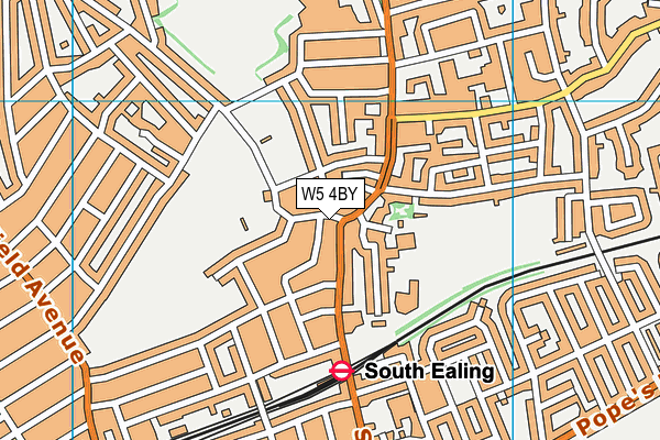 W5 4BY map - OS VectorMap District (Ordnance Survey)