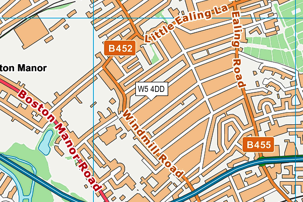 W5 4DD map - OS VectorMap District (Ordnance Survey)