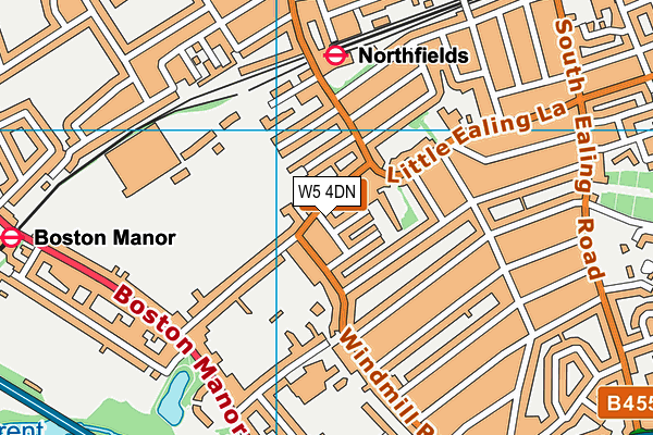 W5 4DN map - OS VectorMap District (Ordnance Survey)