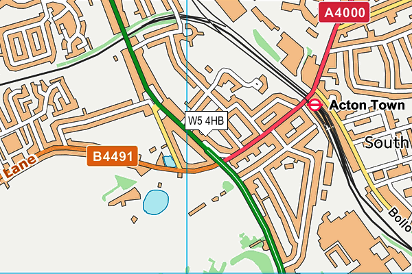 W5 4HB map - OS VectorMap District (Ordnance Survey)
