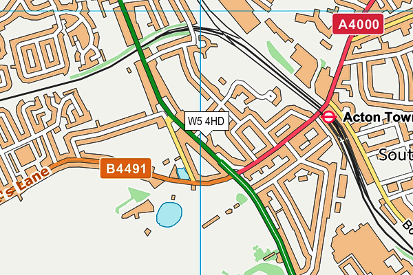 W5 4HD map - OS VectorMap District (Ordnance Survey)