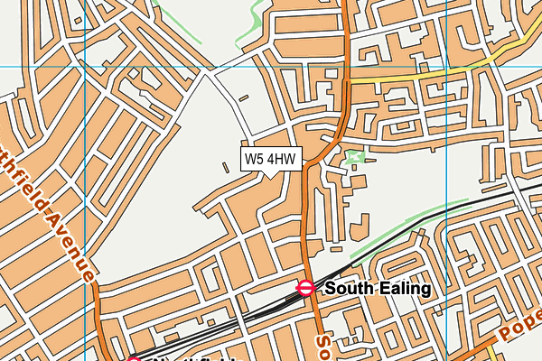 W5 4HW map - OS VectorMap District (Ordnance Survey)