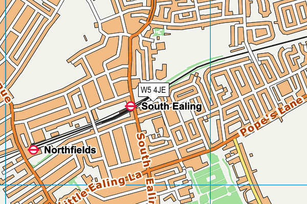 W5 4JE map - OS VectorMap District (Ordnance Survey)