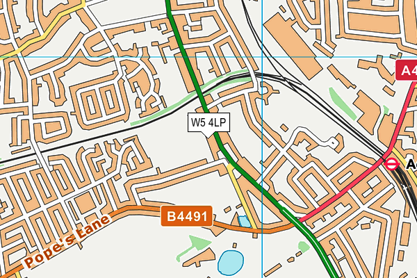 Popesfield Sports Ground map (W5 4LP) - OS VectorMap District (Ordnance Survey)