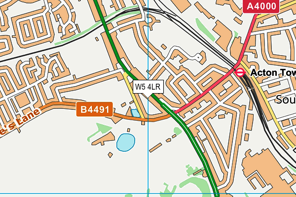 W5 4LR map - OS VectorMap District (Ordnance Survey)