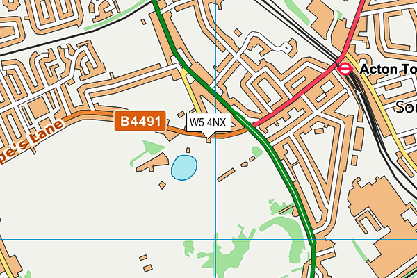W5 4NX map - OS VectorMap District (Ordnance Survey)