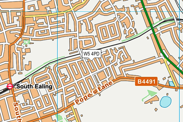 W5 4PD map - OS VectorMap District (Ordnance Survey)