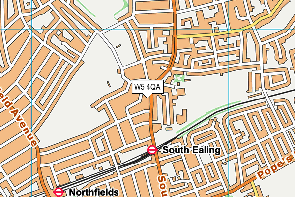 W5 4QA map - OS VectorMap District (Ordnance Survey)