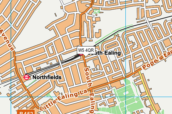 W5 4QR map - OS VectorMap District (Ordnance Survey)