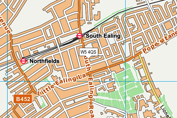 W5 4QS map - OS VectorMap District (Ordnance Survey)