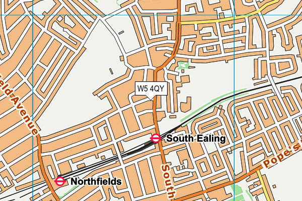 W5 4QY map - OS VectorMap District (Ordnance Survey)