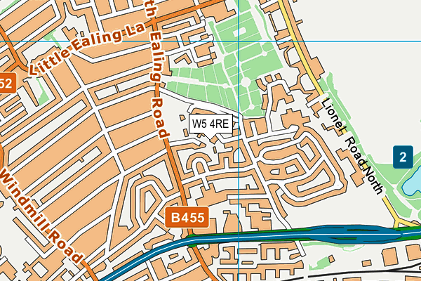 W5 4RE map - OS VectorMap District (Ordnance Survey)