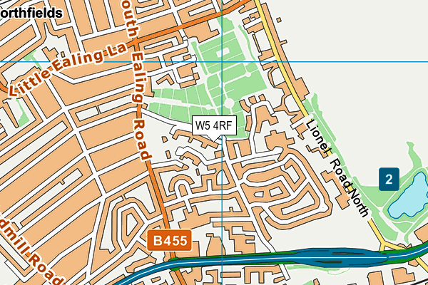 W5 4RF map - OS VectorMap District (Ordnance Survey)