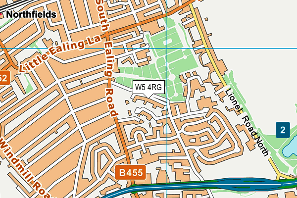 W5 4RG map - OS VectorMap District (Ordnance Survey)