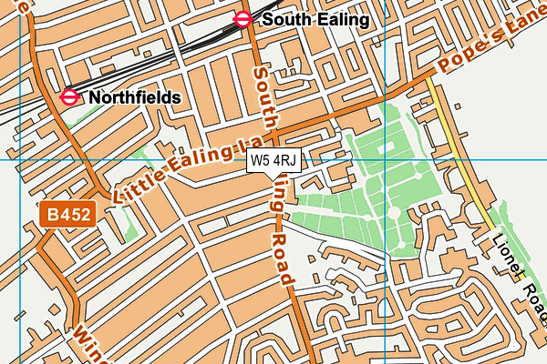 W5 4RJ map - OS VectorMap District (Ordnance Survey)