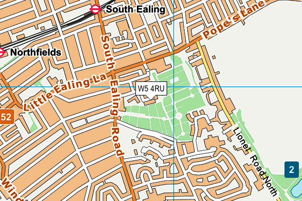 W5 4RU map - OS VectorMap District (Ordnance Survey)