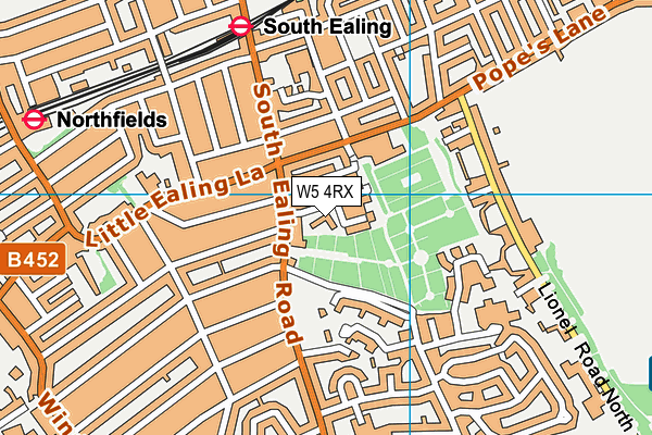 W5 4RX map - OS VectorMap District (Ordnance Survey)