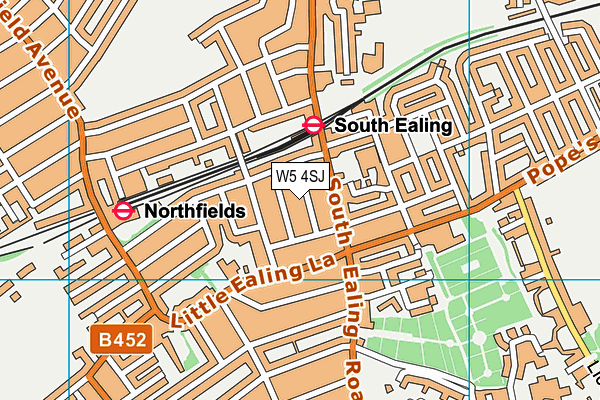 W5 4SJ map - OS VectorMap District (Ordnance Survey)