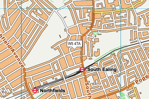 W5 4TA map - OS VectorMap District (Ordnance Survey)