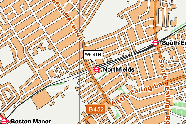 W5 4TN map - OS VectorMap District (Ordnance Survey)