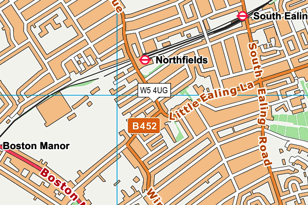 W5 4UG map - OS VectorMap District (Ordnance Survey)