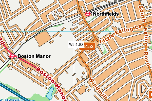 W5 4UQ map - OS VectorMap District (Ordnance Survey)