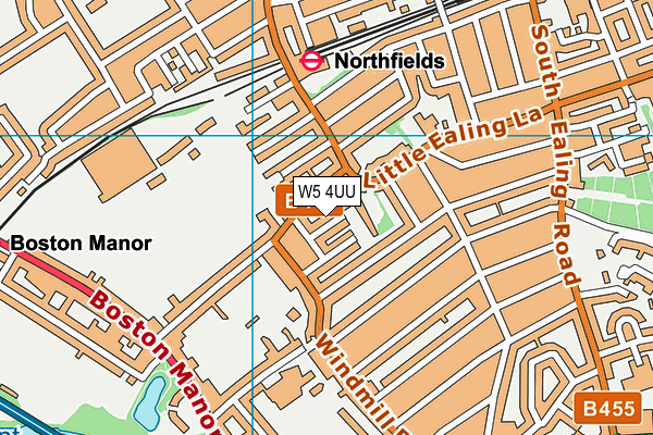 W5 4UU map - OS VectorMap District (Ordnance Survey)