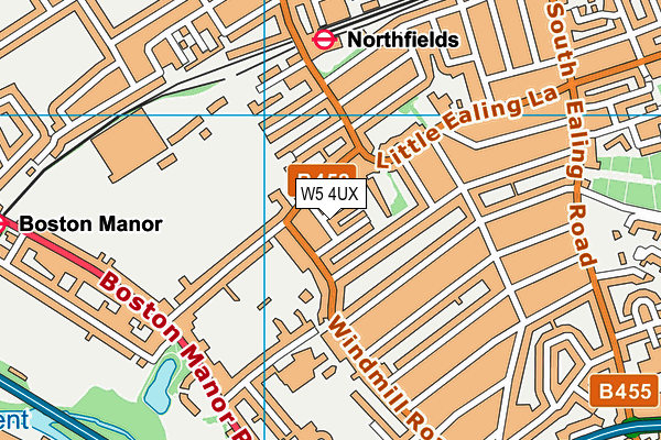 W5 4UX map - OS VectorMap District (Ordnance Survey)