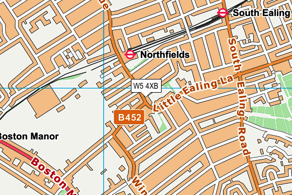 W5 4XB map - OS VectorMap District (Ordnance Survey)
