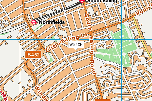 W5 4XH map - OS VectorMap District (Ordnance Survey)