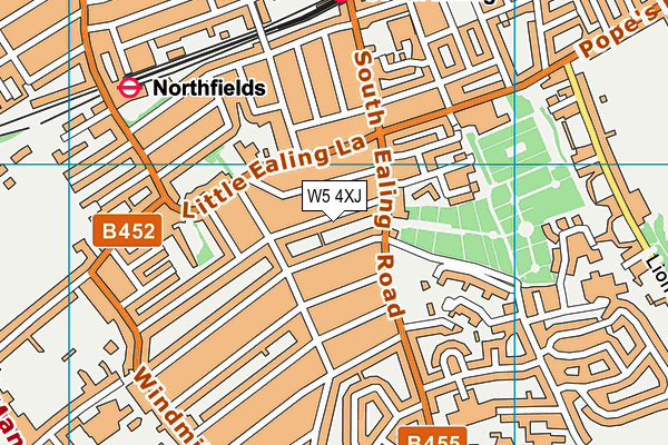 W5 4XJ map - OS VectorMap District (Ordnance Survey)