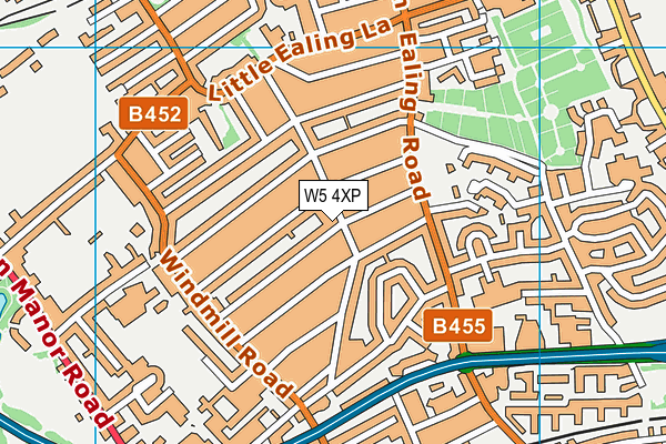 W5 4XP map - OS VectorMap District (Ordnance Survey)