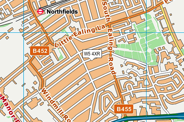 W5 4XR map - OS VectorMap District (Ordnance Survey)